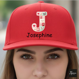 Quilted Patchwork Initial Letter J Nursery キャップ