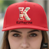 Quilted Patchwork Initial Letter K Nursery キャップ