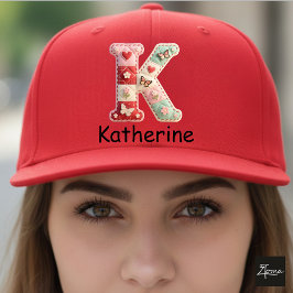 Quilted Patchwork Initial Letter K Nursery キャップ