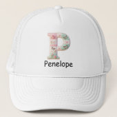 Quilted Patchwork Initial Letter P Nursery キャップ (正面)