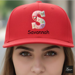 Quilted Patchwork Initial Letter S Nursery キャップ