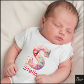 Quilted Patchwork Initial Letter S Nursery ベビーボディスーツ