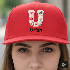 Quilted Patchwork Initial Letter U Nursery キャップ