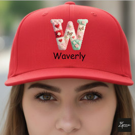 Quilted Patchwork Initial Letter W Nursery キャップ