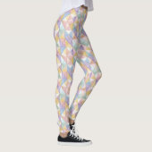 Quilted Patchwork Triangles Peach Lavender sage レギンス (右)