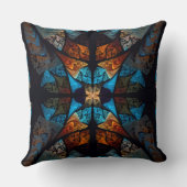 Quilted Star Abstract in Blues クッション (裏面)