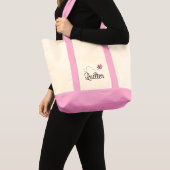 Quilterのかわいいピンクのギフト トートバッグ (正面(商品))