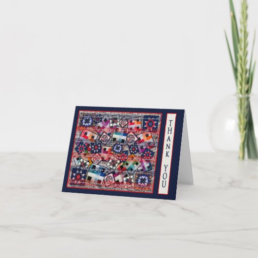 Quilter -ノートのカードマッチの紙ありがとう サンキューカード (正面)