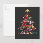Quilter Merry Christmas Tree Quilt Block Quilting  シーズンポストカード (正面/裏面)