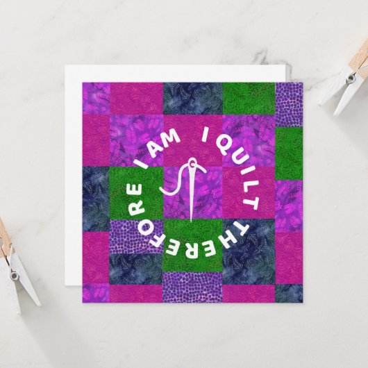 Quilter Mom Grandma quilting fabric patchwork  カード (正面/裏面インサイチュ)