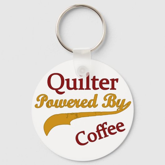 Quilter Powered By Coffee キーホルダー (正面)