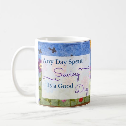 quiltersまたは裁縫の熱狂者のためのマグ コーヒーマグカップ (左)