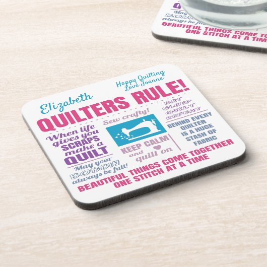 Quilters Quilting Quotes コースター (左側)