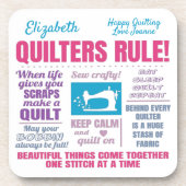 Quilters Quilting Quotes コースター (正面)