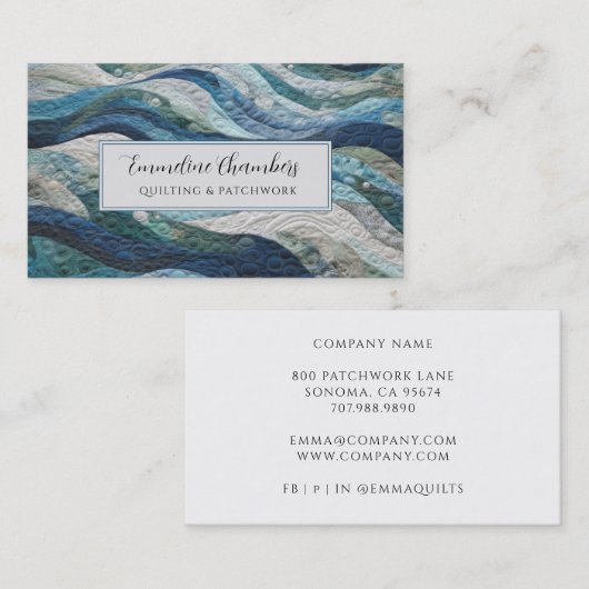 Quilting And Patchwork Design 名刺 (正面/裏面)