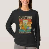 Quilting Because Murder Is Wrong Cat Tシャツ (正面)