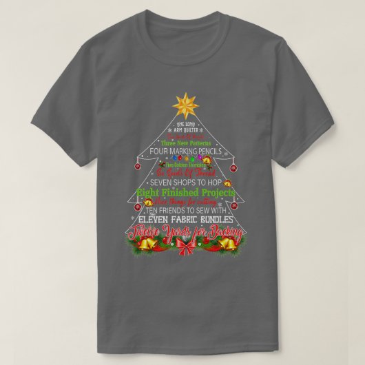 Quilting Christmas Tree One Long Arm Quilter Tシャツ (デザイン正面)