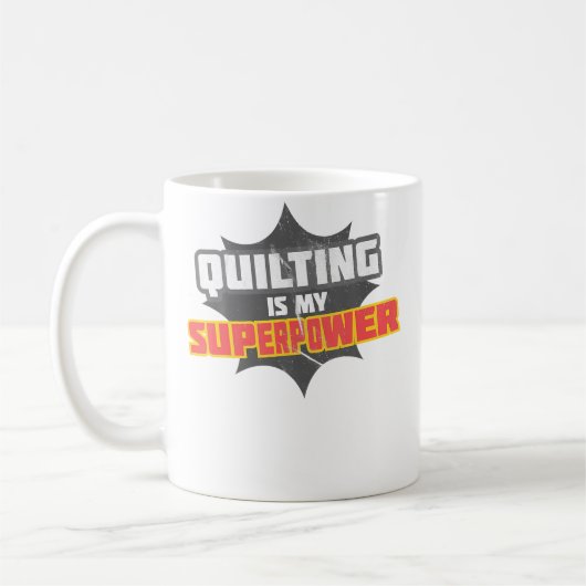 Quilting Is My Superpower 	 Quilting Grandma Shirt コーヒーマグカップ (左)