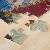 Quilting Patchwork Colorful Collage Pattern ジグソーパズル (側面)