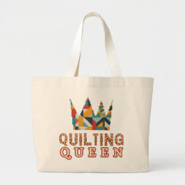 Quilting Queen - Funny Quilter - Quilting Lovers ラージトートバッグ