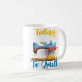 Quilting Quilt Sewing Machine Funny Sew Sewer Quil コーヒーマグカップ (正面右)