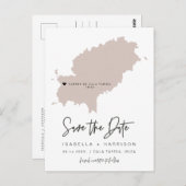 QUINイビサマップ日付を保存(移動可能なハート!) ポストカード (正面/裏面)