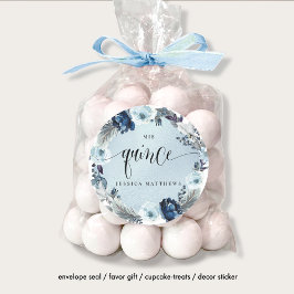 Quince, スペインのLight Blueフローラリース ラウンドシール