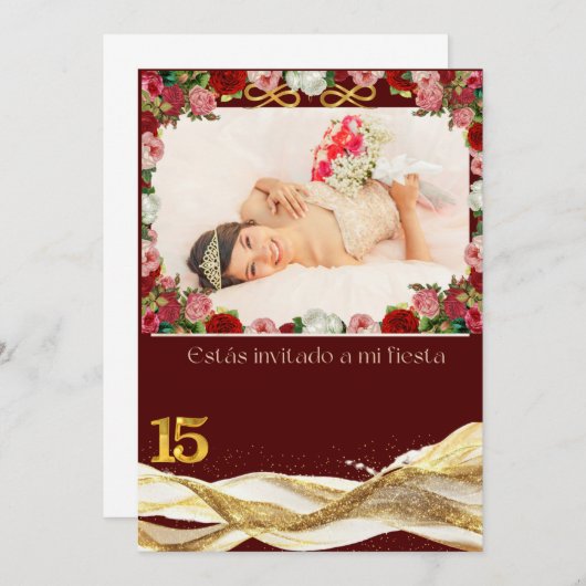 Quince anosInvitation 招待状 (正面/裏面)