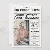 Quince Invite, Newspaper with Program, Quinceañera 招待状 (正面)