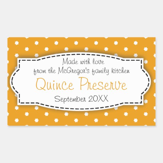 Quince preserve jam orange food labelシール 長方形シール (正面)