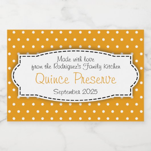 Quince preserve polka flower jar labels フードラベル (シングルラベル)