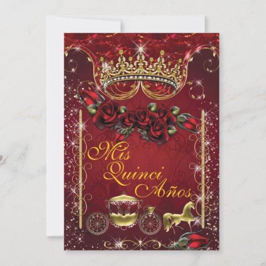 Quinceañeraおよび菓子16のパーティの招待状 招待状 (正面)