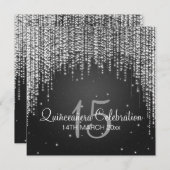 Quinceañeraのお祝いのパーティー夜は黒を眩まします 招待状 (正面/裏面)