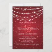 Quinceañeraのパーティーのきらめくなチェーン赤 招待状 (裏面)