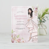 Quinceañeraの魅力の女の子の第15誕生日の招待状 招待状 (スタンド正面)