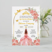 Quinceañera(キンセアニェーラ)パーティーの招待状 箔招待状 (立ち正面)
