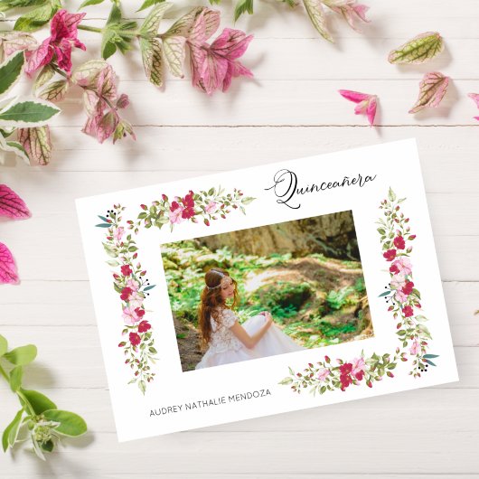 Quinceañera スペイン 幻想的なタイポグラフィ 招待状