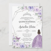 Quinceañera 紫丁香花 15歳の誕生日 パドリノス 招待状 (正面)