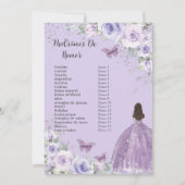 Quinceañera 紫丁香花 15歳の誕生日 パドリノス 招待状 (裏面)