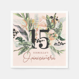 Quinceañera | 緑とテラコッタのジャングル スタンダードカクテルナプキン