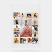 Quinceañera 15 Photo Collage Birthday Welcome アクリルサイン (正面)