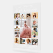 Quinceañera 15 Photo Collage Birthday Welcome アクリルサイン (傾斜)