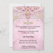 Quinceanera 15th Birthday Exotic Light Pink Gold 招待状 (裏面)