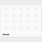 quinceanera 15th birthday name blue pink flower da ラウンドシール (シート)