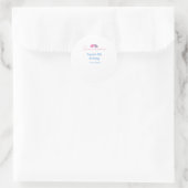 quinceanera 15th birthday name blue pink flower da ラウンドシール (バッグ)