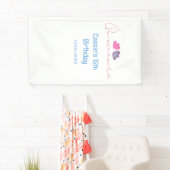 quinceanera 15th birthday name blue pink flower da 横断幕 (インサイチュ)