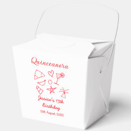 Quinceanera 15th birthday red beach party tree sun フェイバーボックス