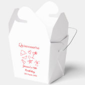 Quinceanera 15th birthday red beach party tree sun フェイバーボックス (見開き)