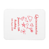 Quinceanera 15th birthday red beach party tree sun マグネット (横)