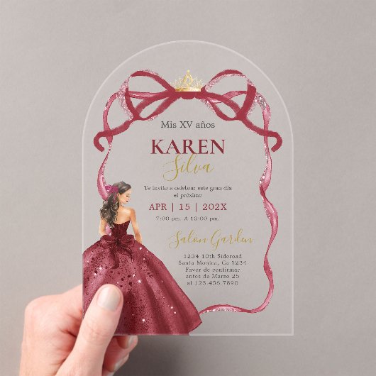 Quinceanera Acrylic Invitation アクリル招待状 (インサイチュ (ポータブル))